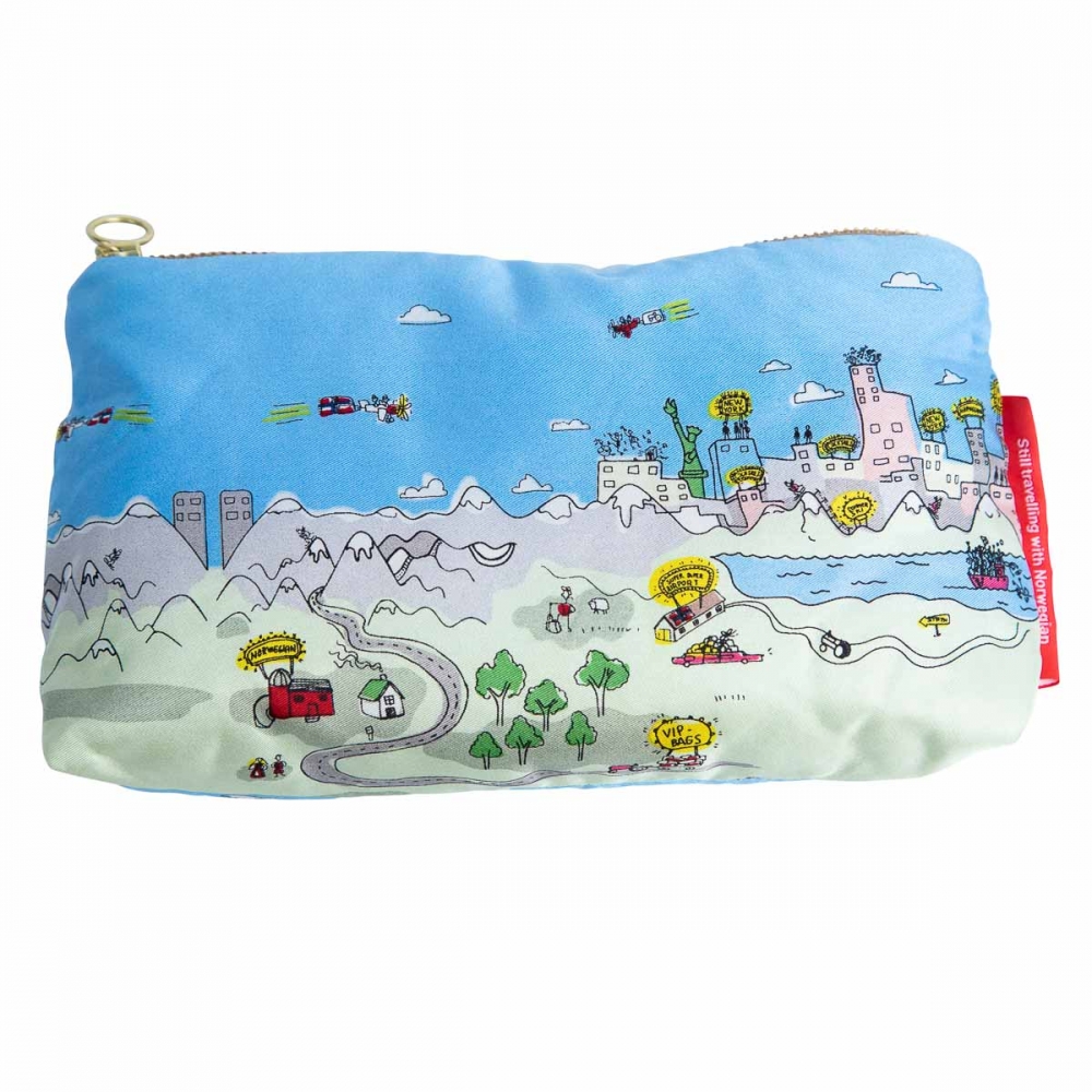 Nydelig sminkpung eller clutch med festelige detaljer i mønsteret